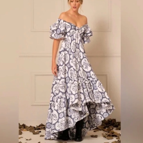 Elegant Off-Shoulder High Low Dress - Picture 1 of 11